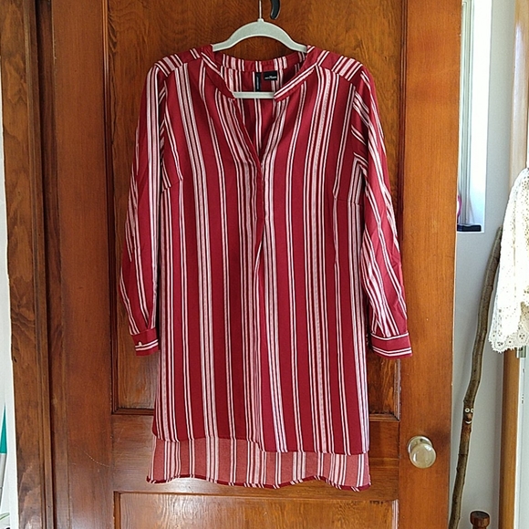 new directions Tops - NWOT rust and white striped tunic